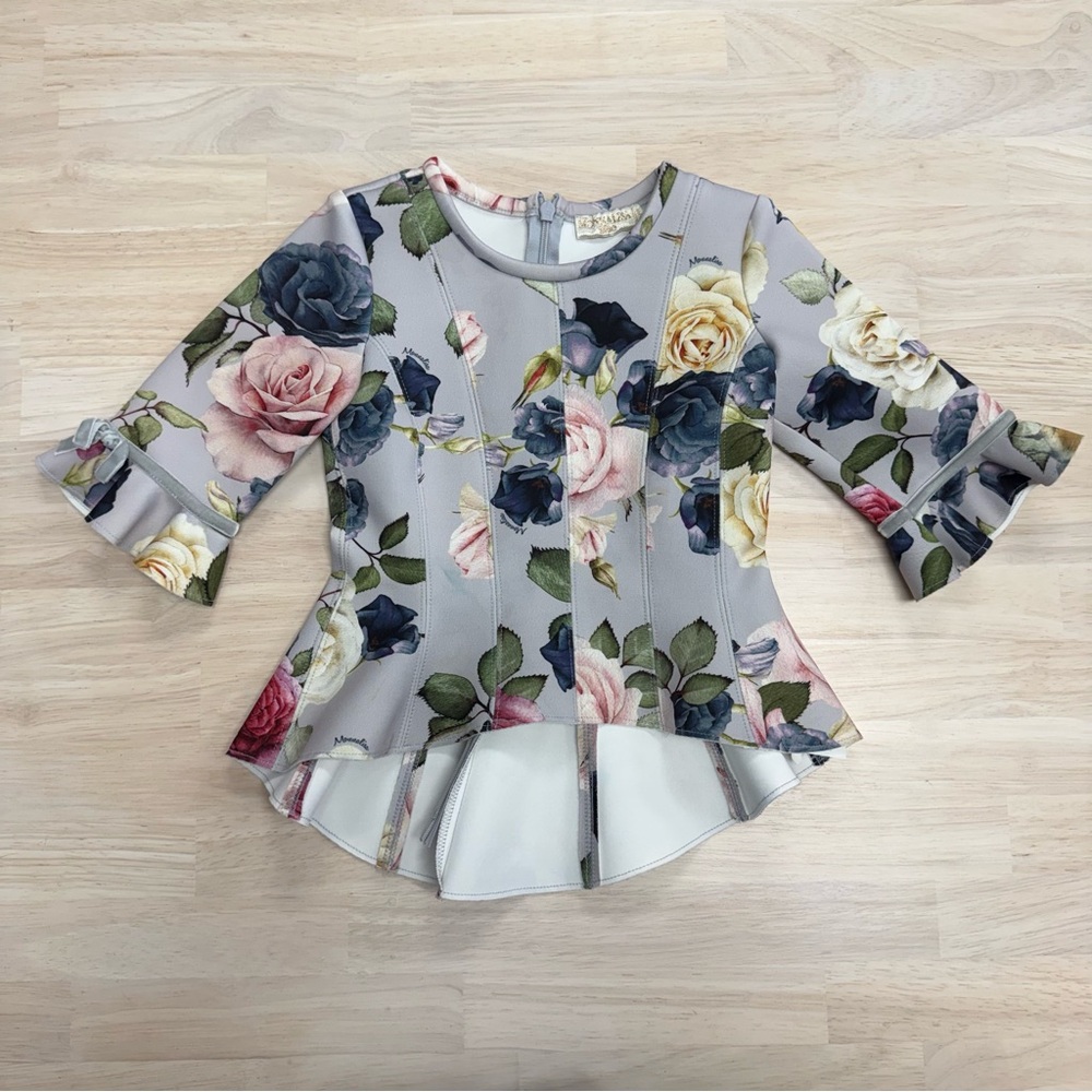 Monnalisa floral peplum top